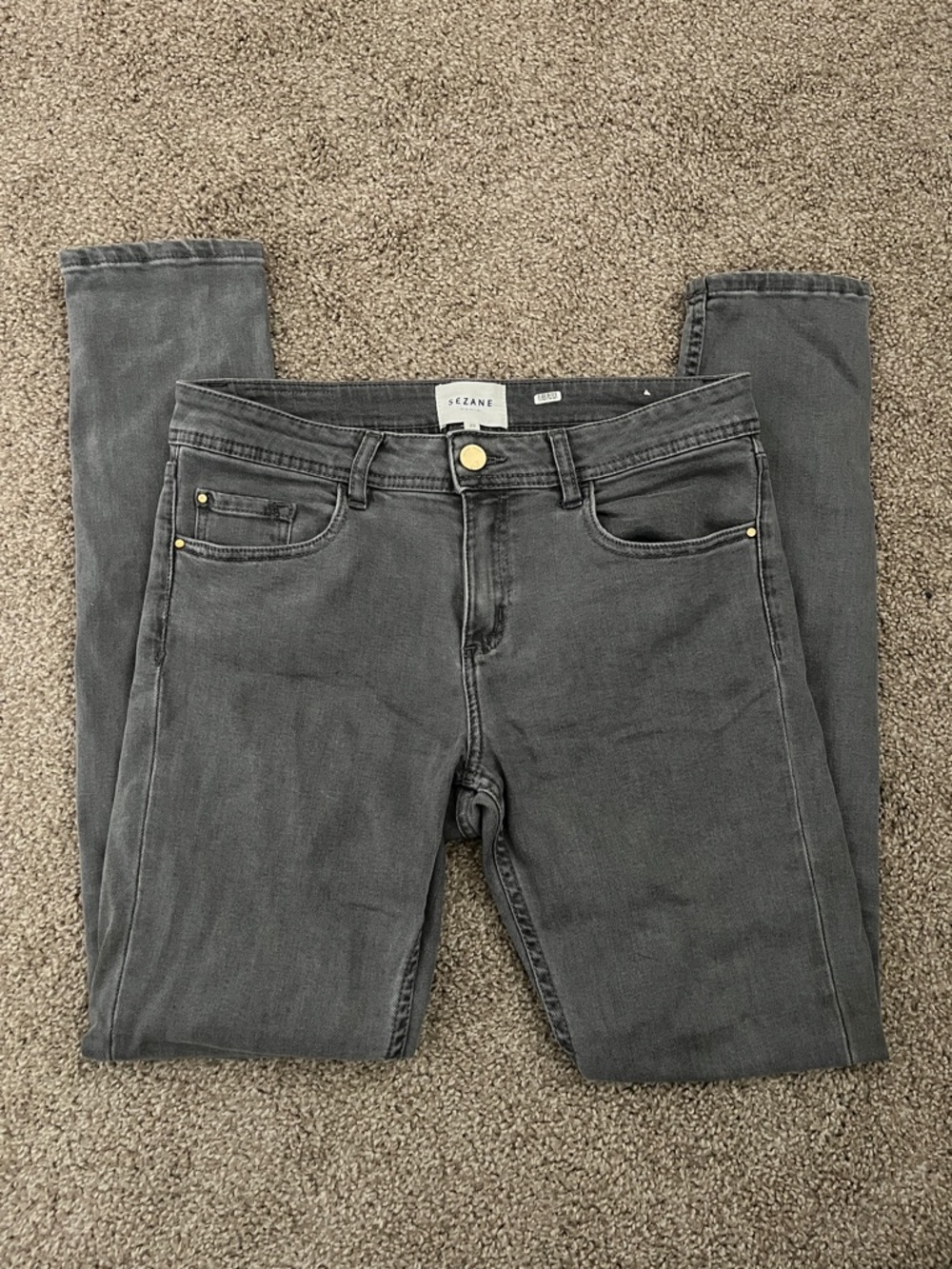Sézane Denim Gray High-Rise Women's Skinny Jeans